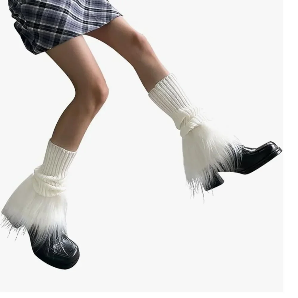 Women Leg Warmer Girls Faux Fur